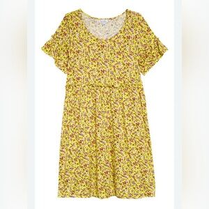 Kids' Floral Flutter Sleeve Dress In Limelight Ditsy size Medium